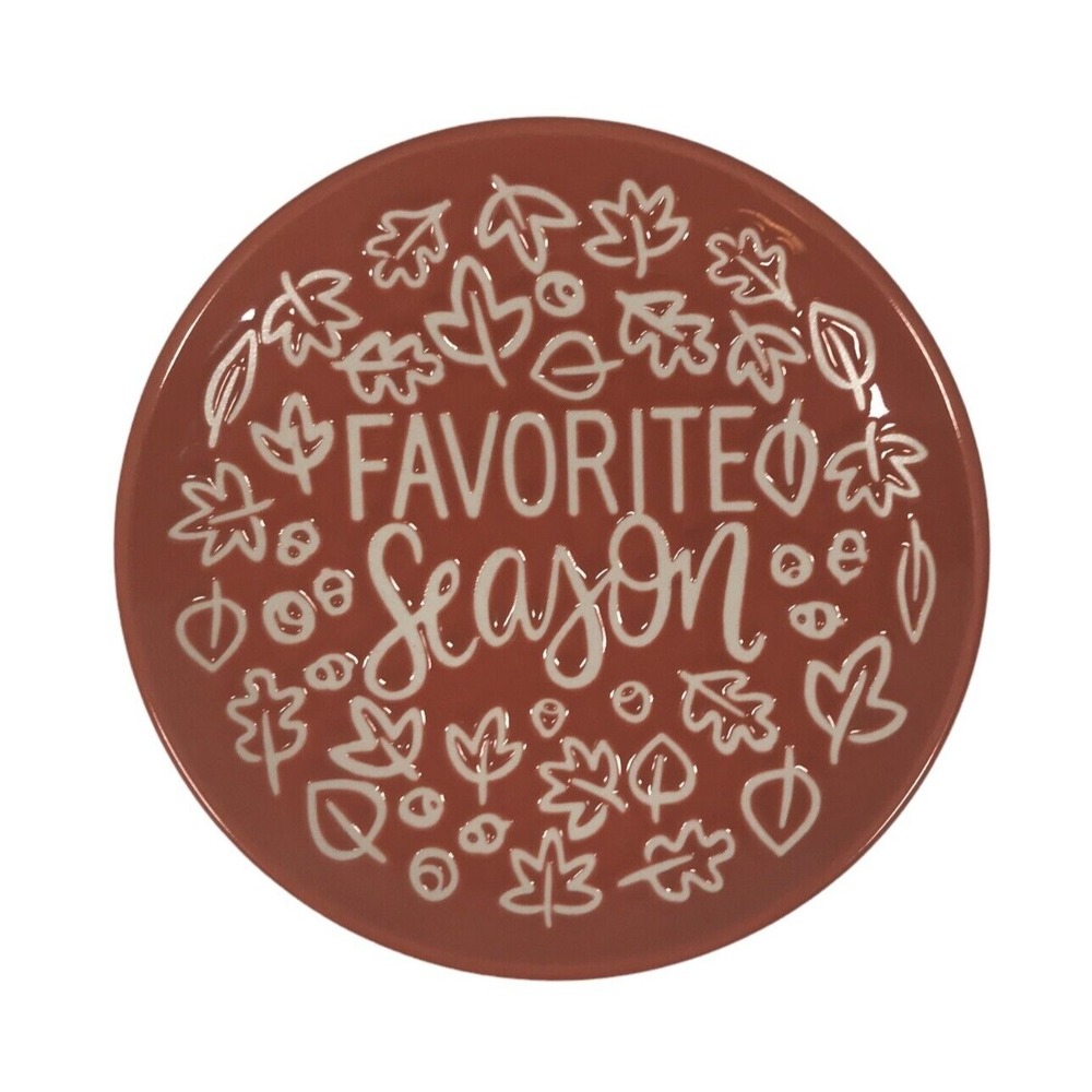 Holiday Home Favorite Season Stoneware 6in Appetizer Plate Orange Fall Harvest